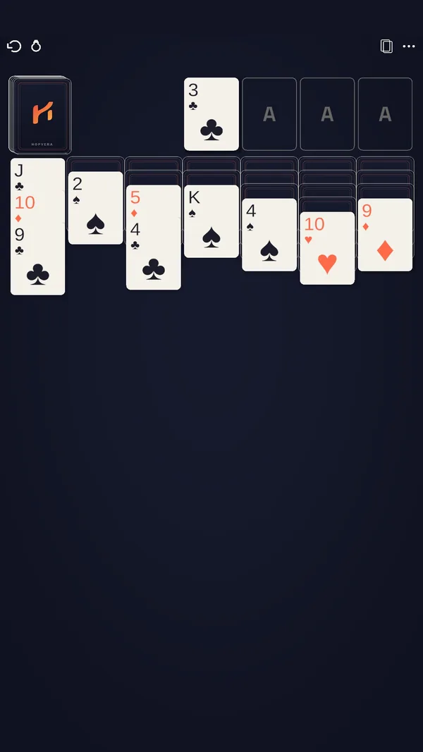 The table with the undo button at the top left.